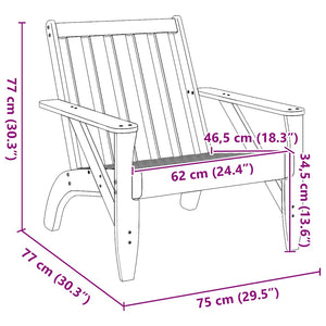Adirondack Gartenstuhl Weiß Kiefer Massivholz