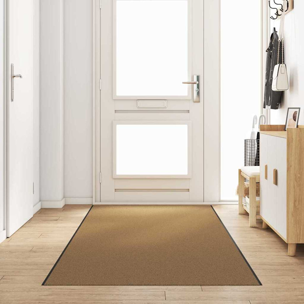 vidaXL Paillasson Crème et noir 120 x 400 cm Polyamide et PVC
