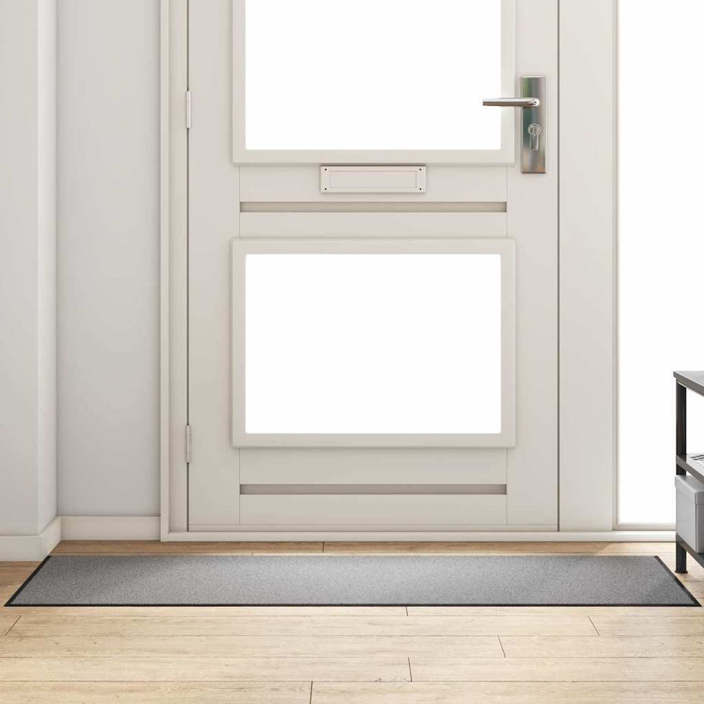 vidaXL Paillasson gris et noir 60 x 180 cm 100 % polyamide