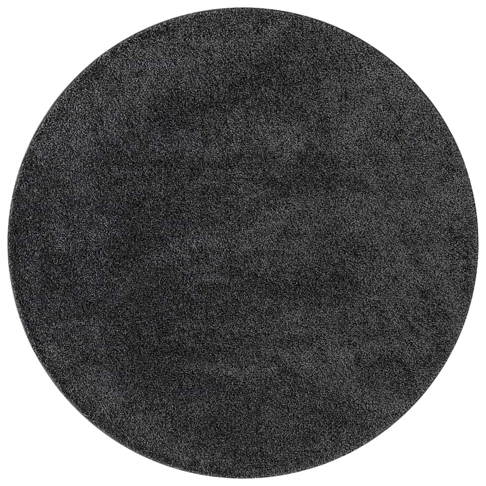 Dunkelgrauer Shaggy Teppich 120x120cm