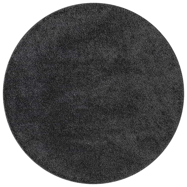 Dunkelgrauer Shaggy Teppich 160x160cm
