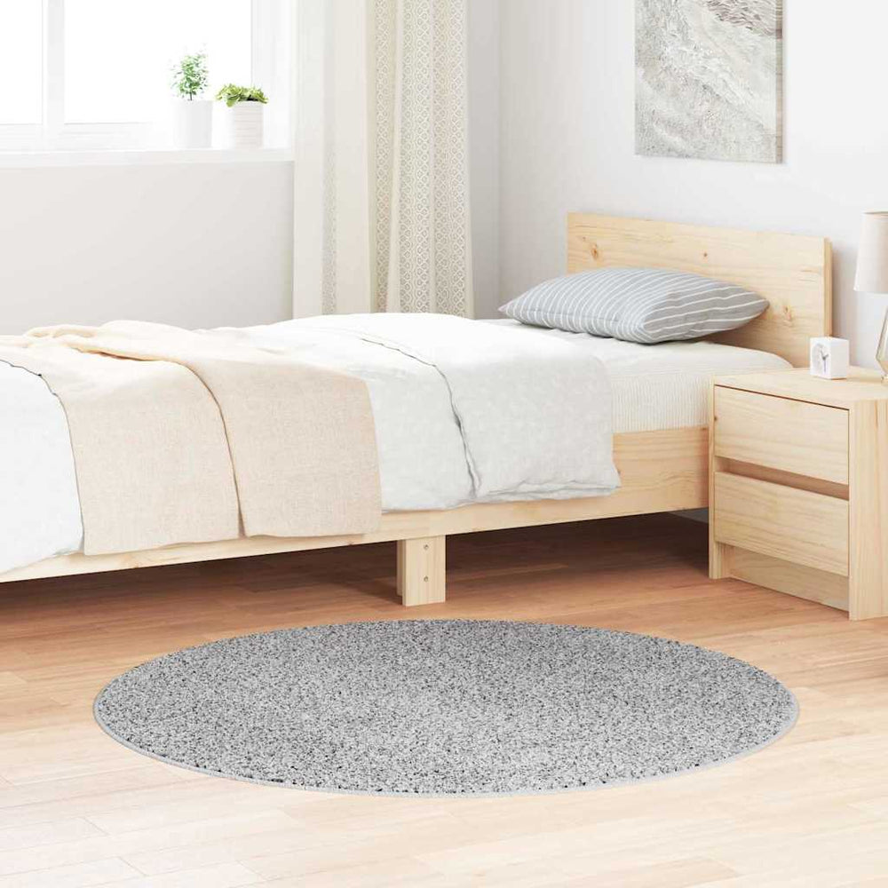 Grauer Shaggy Teppich, 120x120 cm