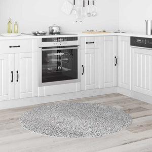Grauer Shaggy Teppich, 120x120 cm