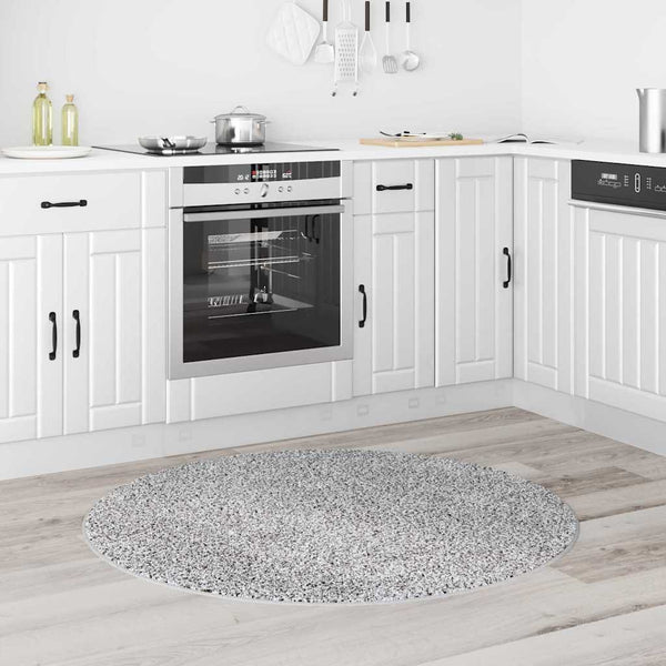 Grauer Shaggy Teppich, 120x120 cm
