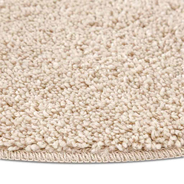 Creme Shaggy Teppich Rutschfest 120x120 cm