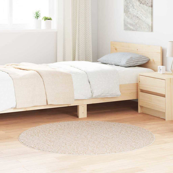 Creme Shaggy Teppich Rutschfest 120x120 cm