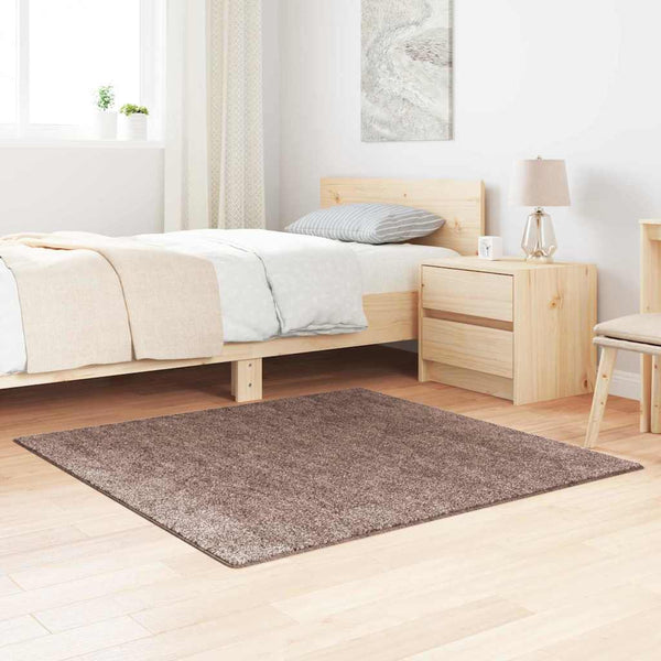 Braun Shaggy Teppich Rutschfest 120x120cm