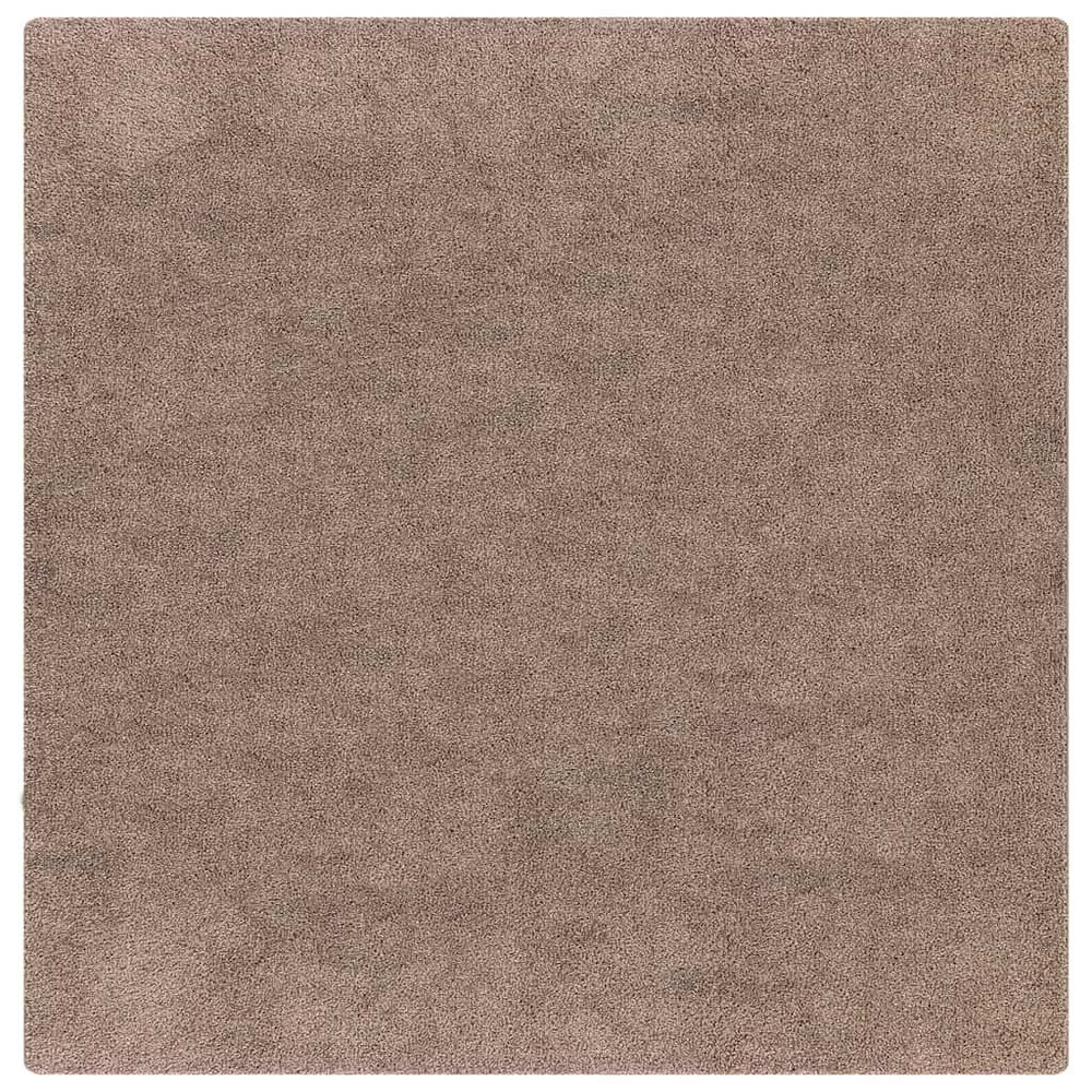 Braun Shaggy Teppich Rutschfest 120x120cm