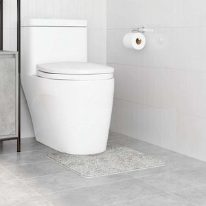 Rutschfeste Badematte Grau mit Toilettenausschnitt