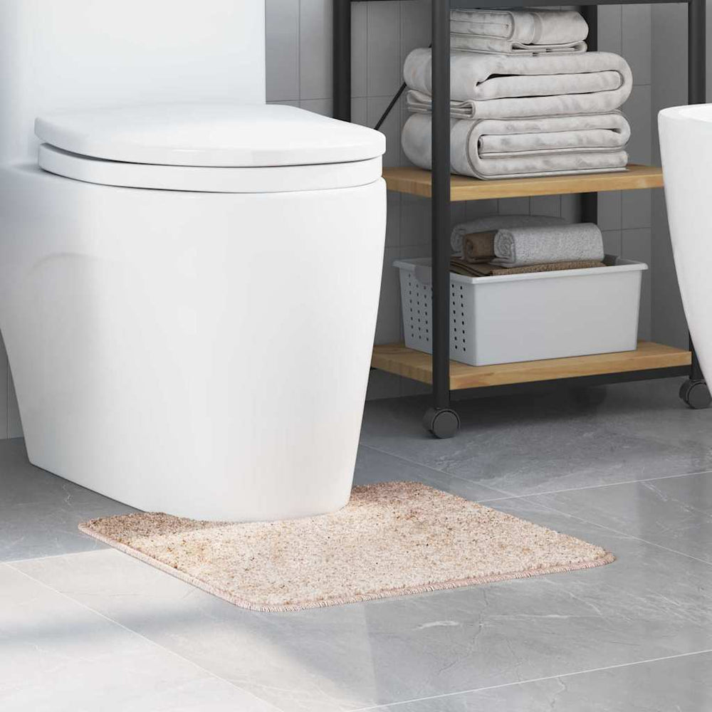 Rutschfeste Badematte Creme mit Toilettenausschnitt