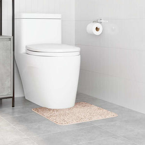 Rutschfeste Badematte Creme mit Toilettenausschnitt