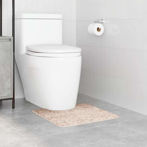 Rutschfeste Badematte Creme mit Toilettenausschnitt