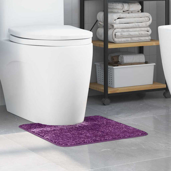 Rutschfeste Badematte Lila mit Toilettenausschnitt