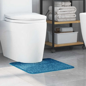 Rutschfeste Badematte Blau mit Toilettenausschnitt