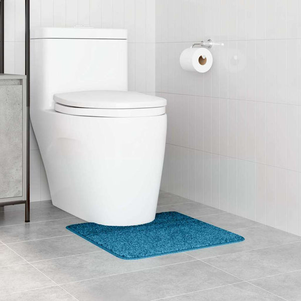 Rutschfeste Badematte Blau mit Toilettenausschnitt