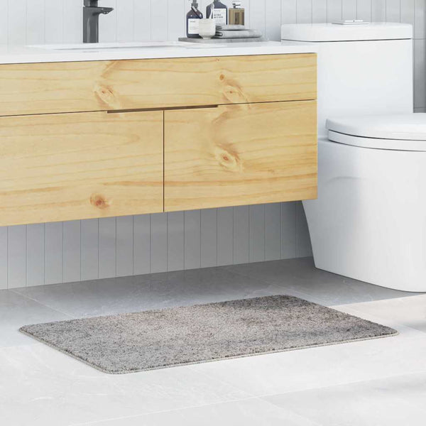 vidaXL Tapis de bain antidérapant gris 60 x 90 cm PP