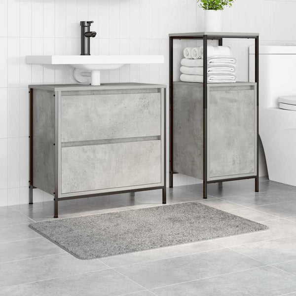 vidaXL Tapis de bain antidérapant gris 60 x 90 cm PP