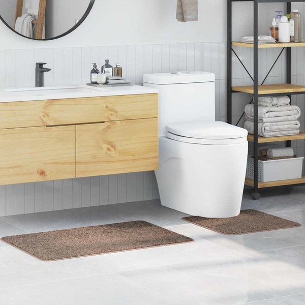 Anti-Rutsch Badematten Set Braun 2-teilig