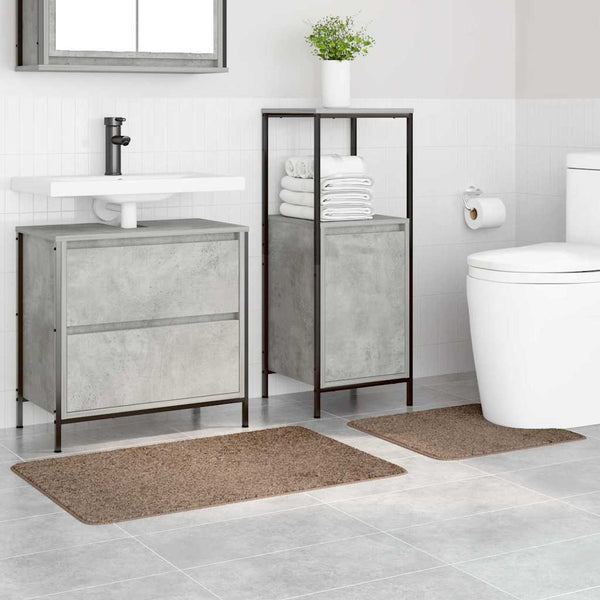 Anti-Rutsch Badematten Set Braun 2-teilig