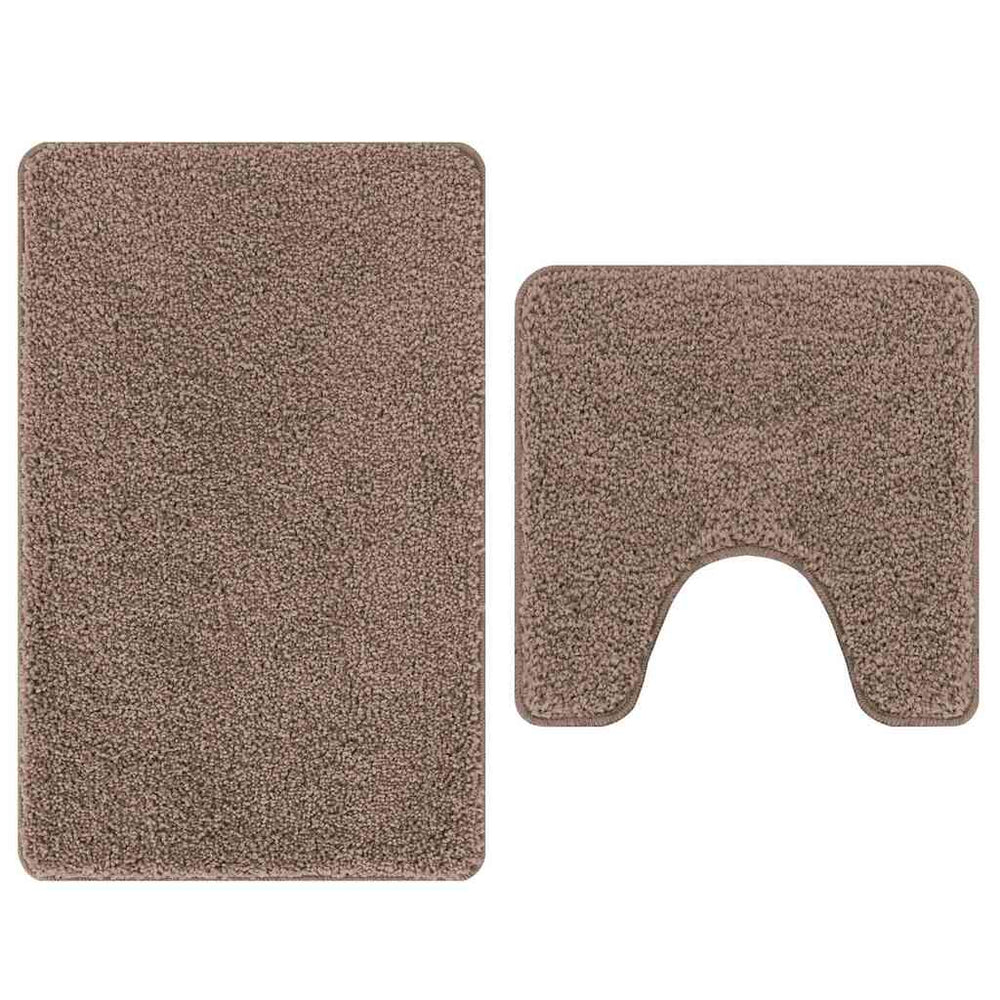 Anti-Rutsch Badematten Set Braun 2-teilig