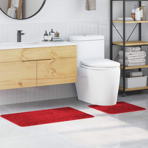 Anti-Rutsch Badematten Set Rot, 2-teilig