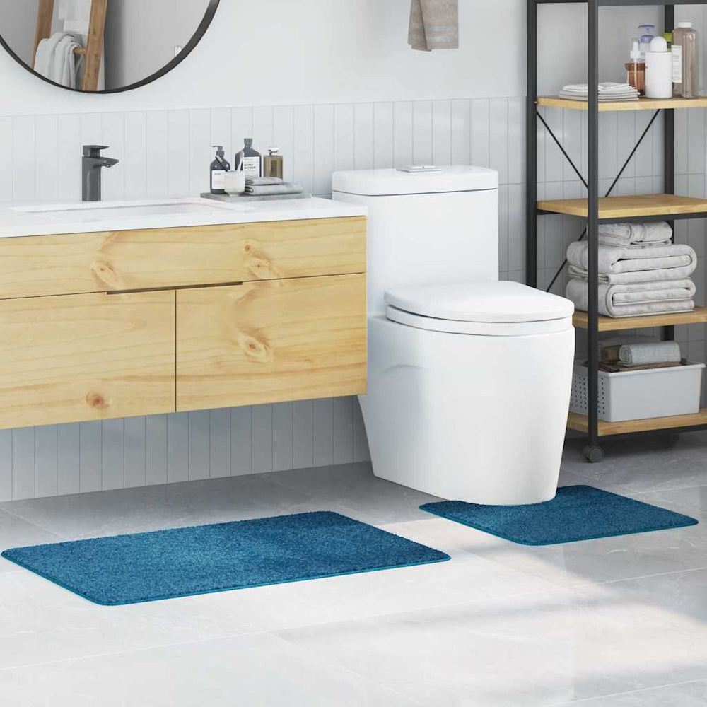 Anti-Rutsch Badematten Set Blau, 2-teilig
