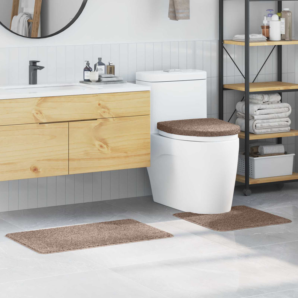 Anti-Rutsch Badematten Set Braun 3-teilig