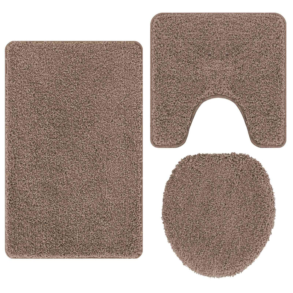 Anti-Rutsch Badematten Set Braun 3-teilig