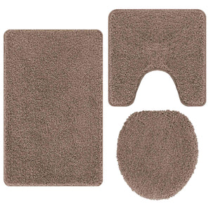 Anti-Rutsch Badematten Set Braun 3-teilig