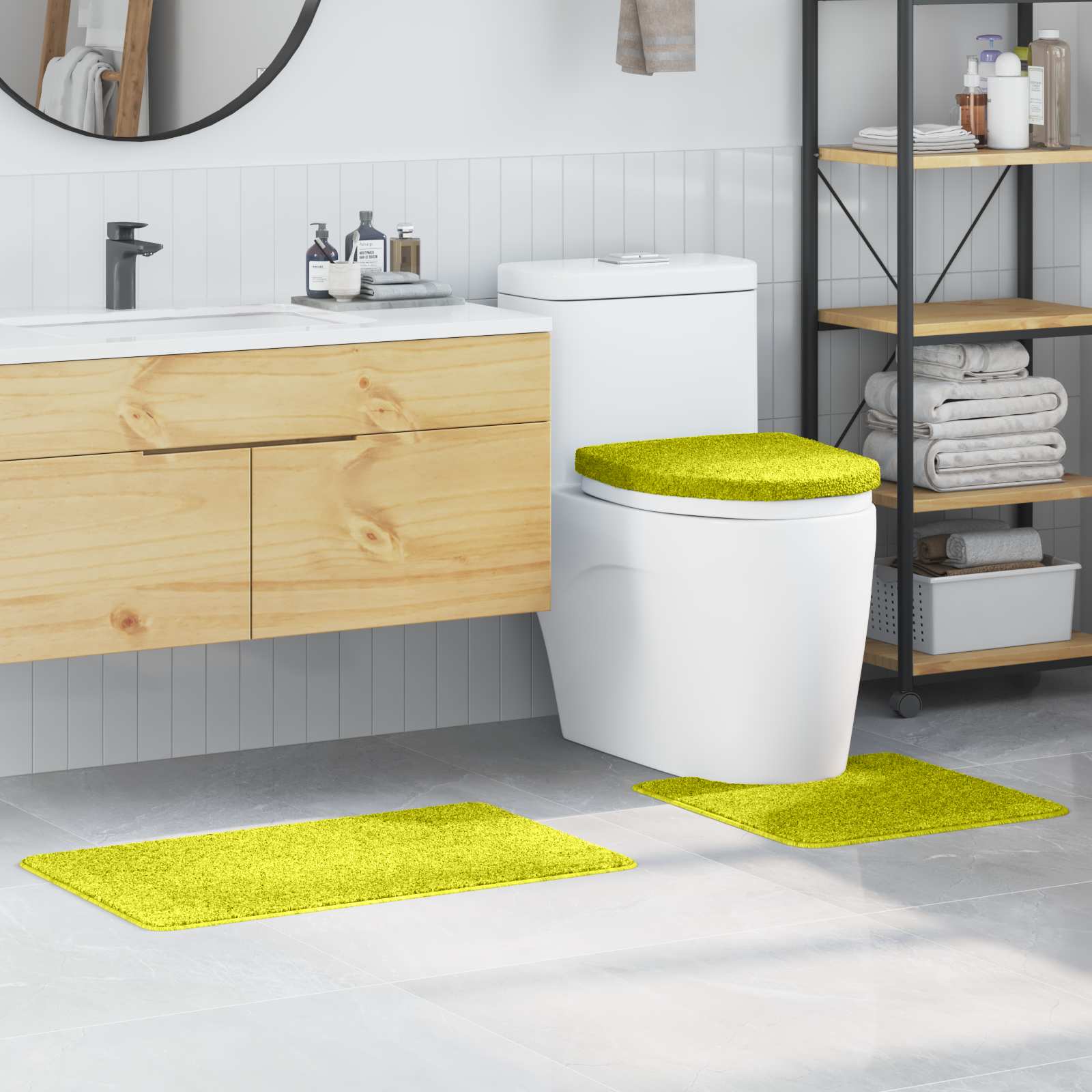 Anti-Rutsch Badematten Set Grün 3-teilig