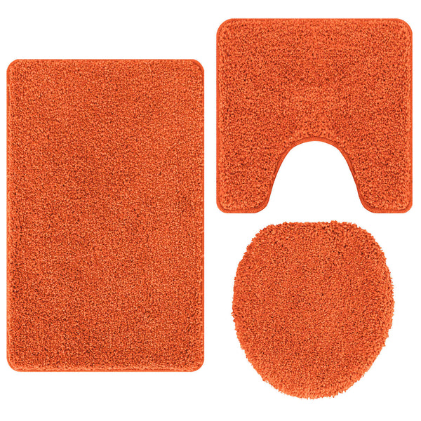 Anti-Rutsch Badematten Set Orange 3-teilig