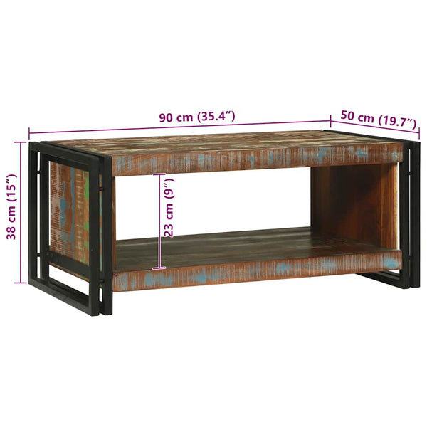 Couchtisch aus Massivholz 90x50 cm