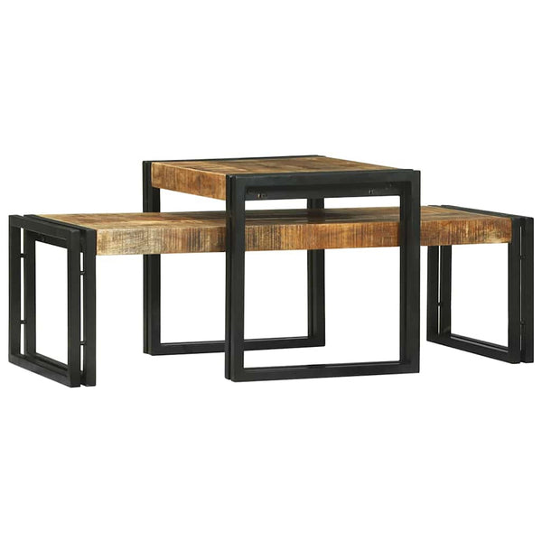 Couchtisch 2er Set Braun Mango Massivholz