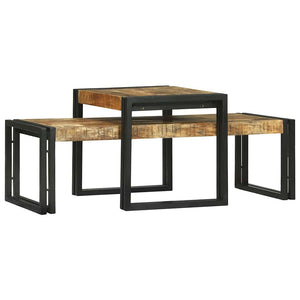 Couchtisch 2er Set Braun Mango Massivholz