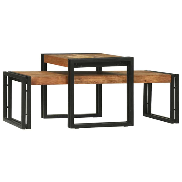 Couchtisch 2er-Set Braun Akazie Massivholz
