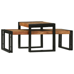 Couchtisch 2er-Set Braun Akazie Massivholz