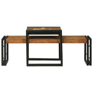 Couchtisch 2er-Set Braun Akazie Massivholz
