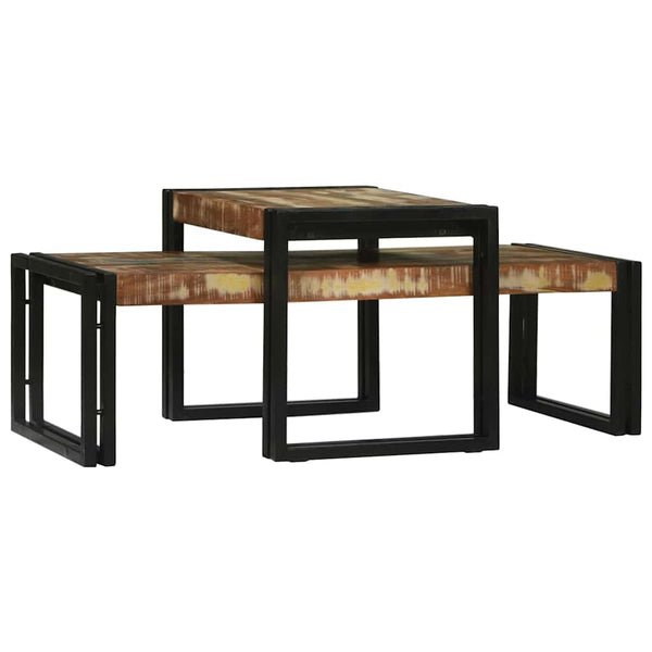 Couchtisch 2er Set Mehrfarbig Massivholz