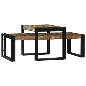 Couchtisch 2er Set Mehrfarbig Massivholz