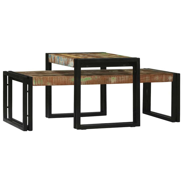 Couchtisch 2er Set Mehrfarbig Massivholz