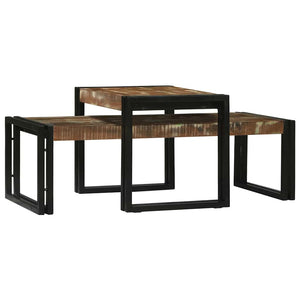 Couchtisch 2er Set Mehrfarbig Massivholz