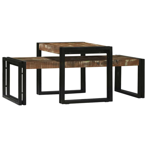 Couchtisch 2er Set Mehrfarbig Massivholz