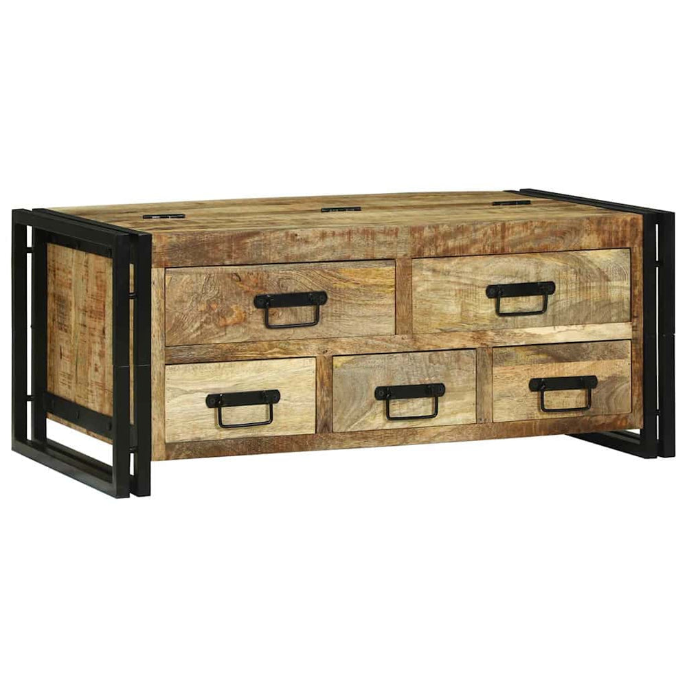 Couchtisch Braun Mango Massivholz 90x50 cm