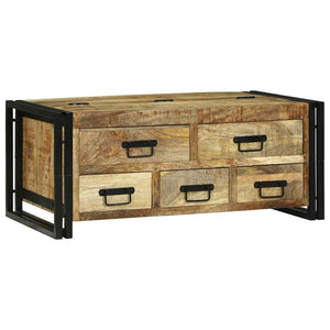Couchtisch Braun Mango Massivholz 90x50 cm