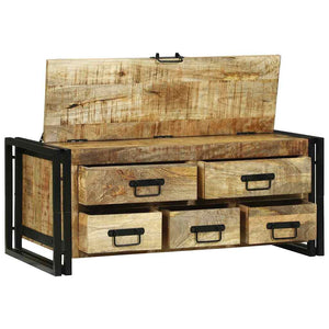 Couchtisch Braun Mango Massivholz 90x50 cm