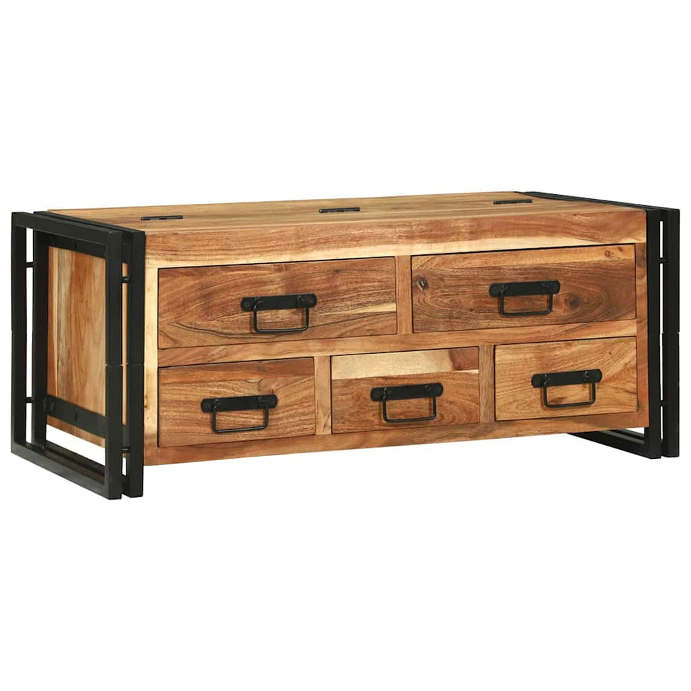 Couchtisch Akazie Massivholz Braun 90x50 cm