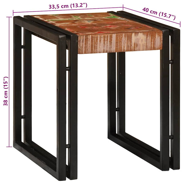 Nestingtisch 3er Set Recyclingholz Metall