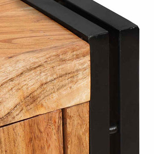Highboard Akazie Massivholz Braun mit Metall