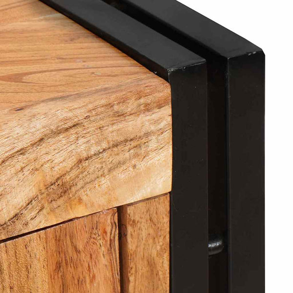 Highboard Akazie Massivholz Braun mit Metall
