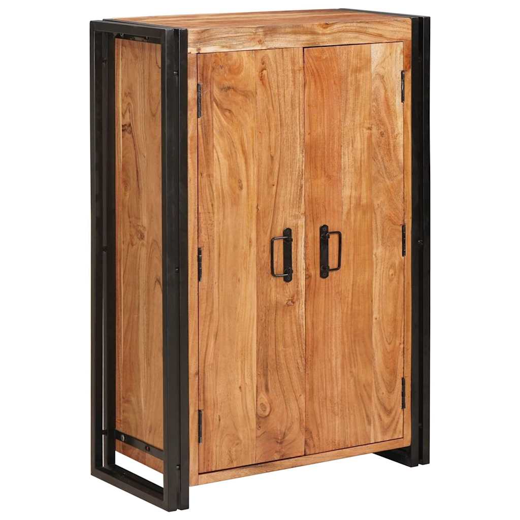 Highboard Akazie Massivholz Braun mit Metall